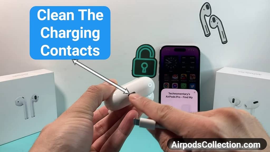 Gently clean the charging contacts