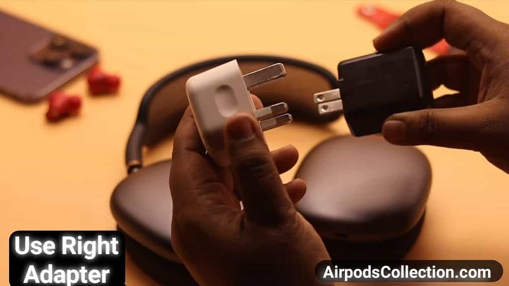 Use correct power adapter for Airpods Max charing